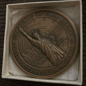 1865-1965 CENTENNIAL STATUE OF LIBERTY Medallic Art Co. New York Bronze Medal